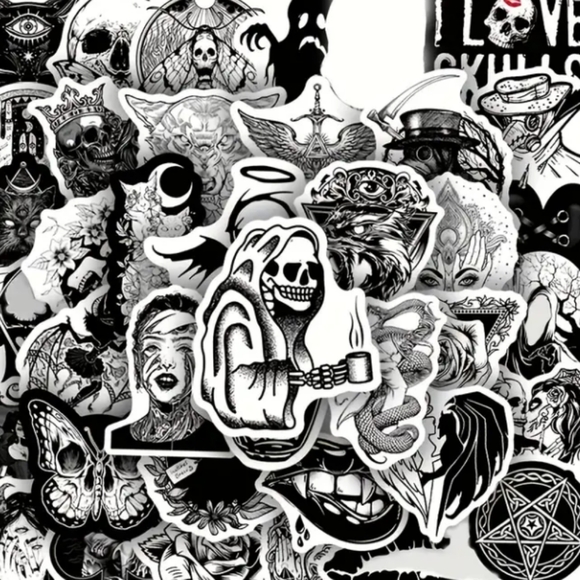 Skull evil smiley faces sticker diy bundle - Picture 8 of 8